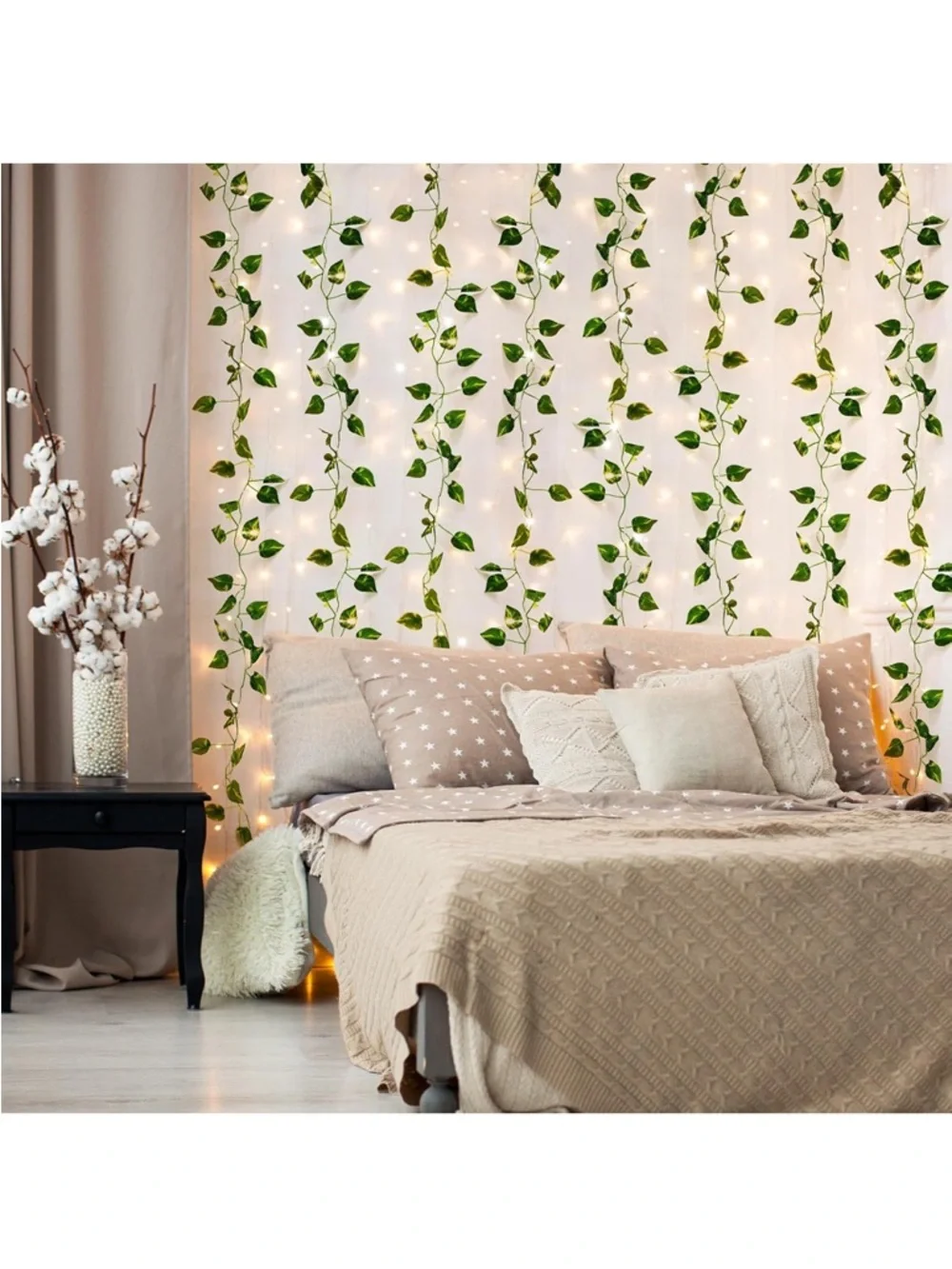 Fairy Light Vine Curtain - Green Leaf String Lights
